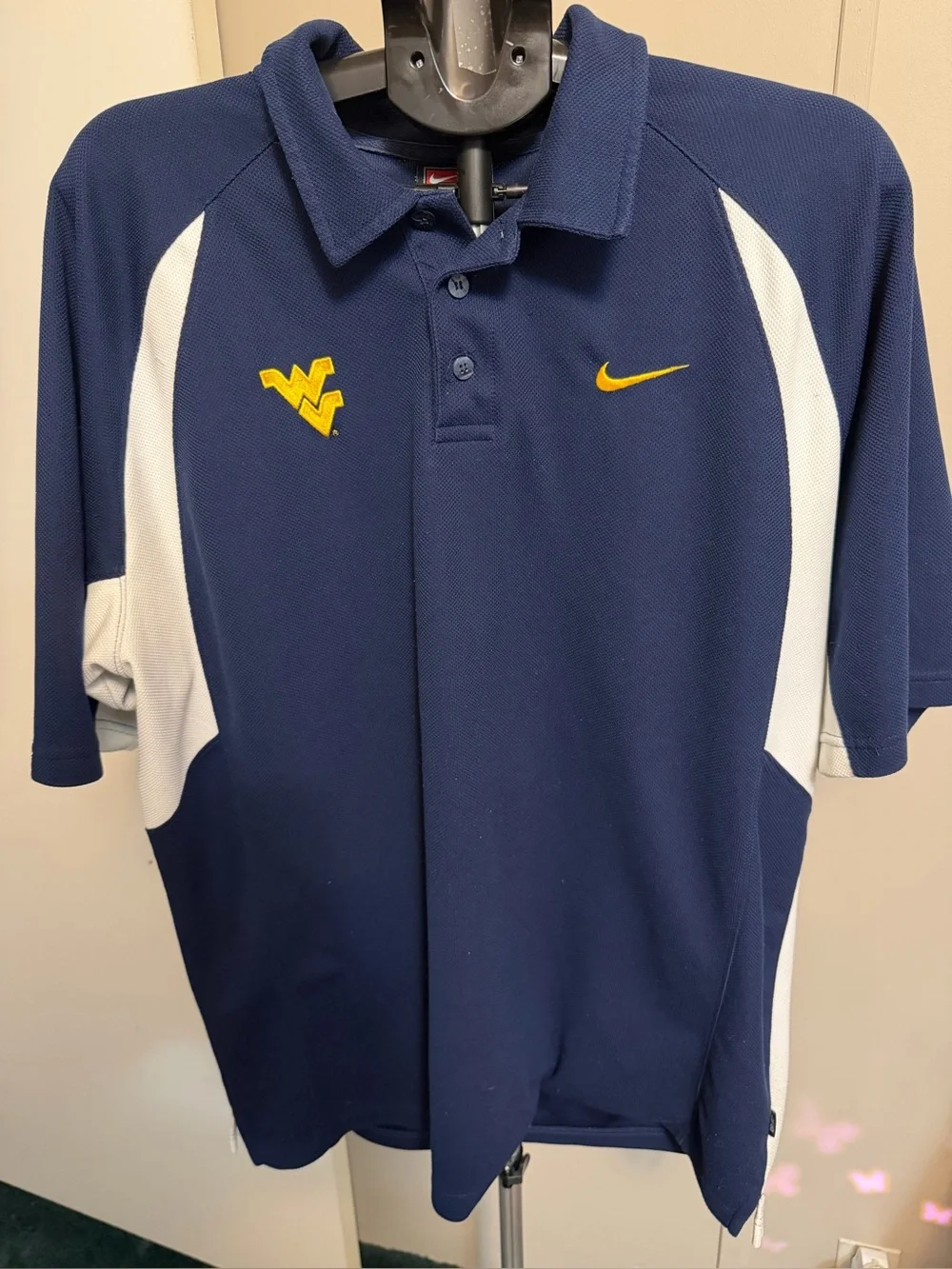 Nike Dri-FIT West Virginia Mountaineers Coaches Performance Polo - Navy Blue